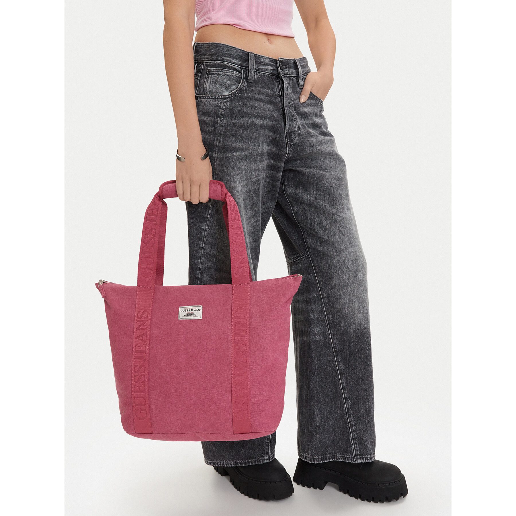GUESS JEANS Handtasche Guess Jeans Damenhandtasche Rosa