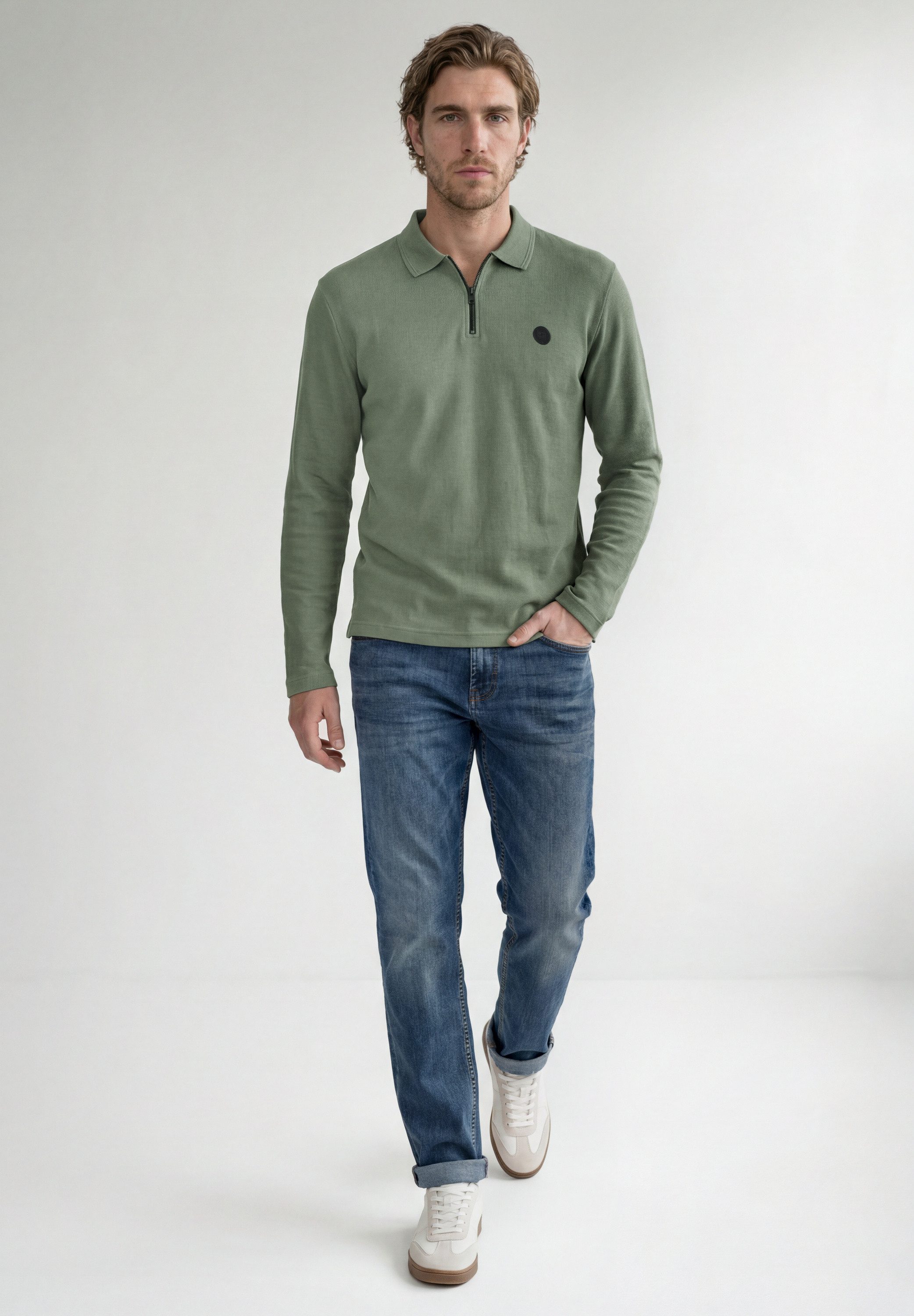STREET ONE MEN Poloshirt aus Baumwolle mit Stretchante