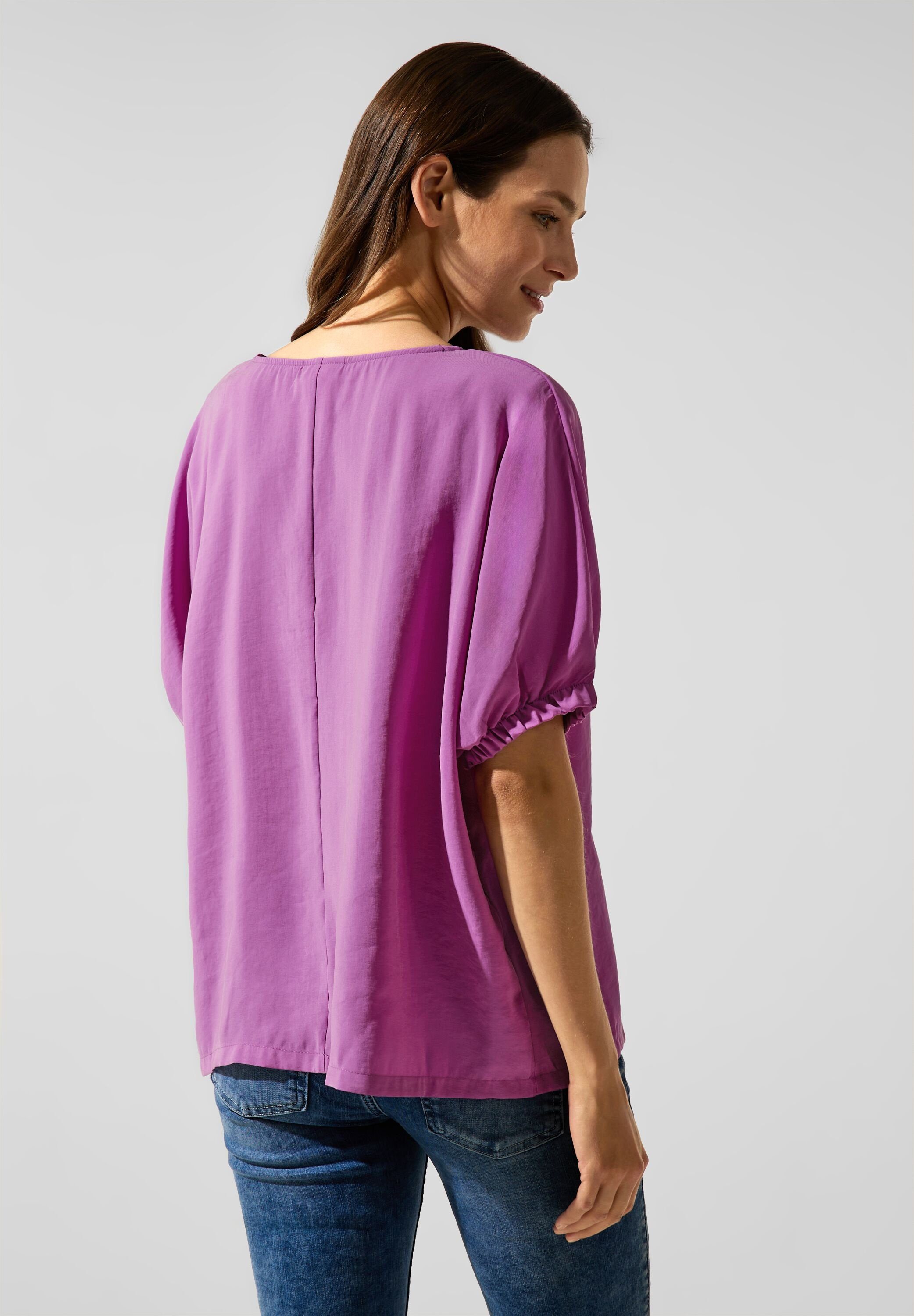 STREET ONE Klassische Bluse Bluse mit gerafftem Halbarm
