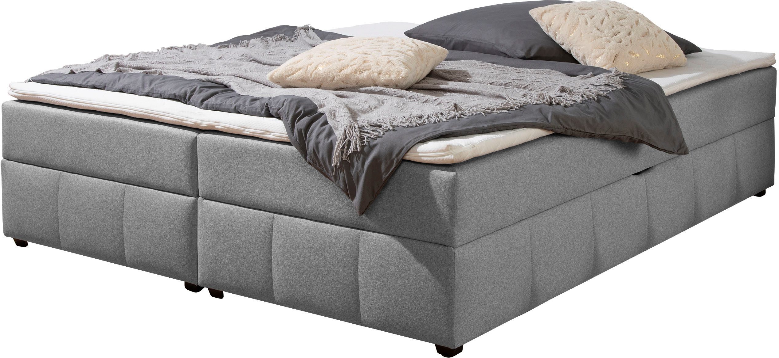 Home affaire Boxbett Niemes inkl. Bettkasten und Topper, auch in Überlänge erhältlich, Boxbett ohne Kopfteil, inkl. Topper