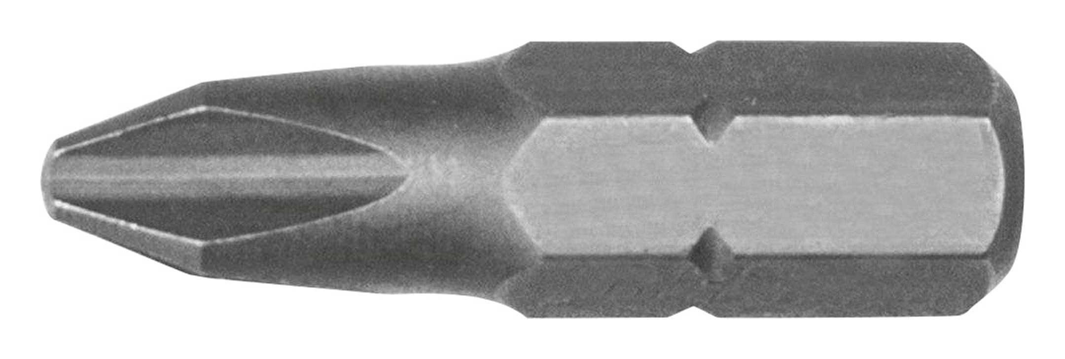 fortis Kreuzschlitz-Bit, 10 Stück, 1/4" DIN3126 C6,3 PH1 x 25 mm a