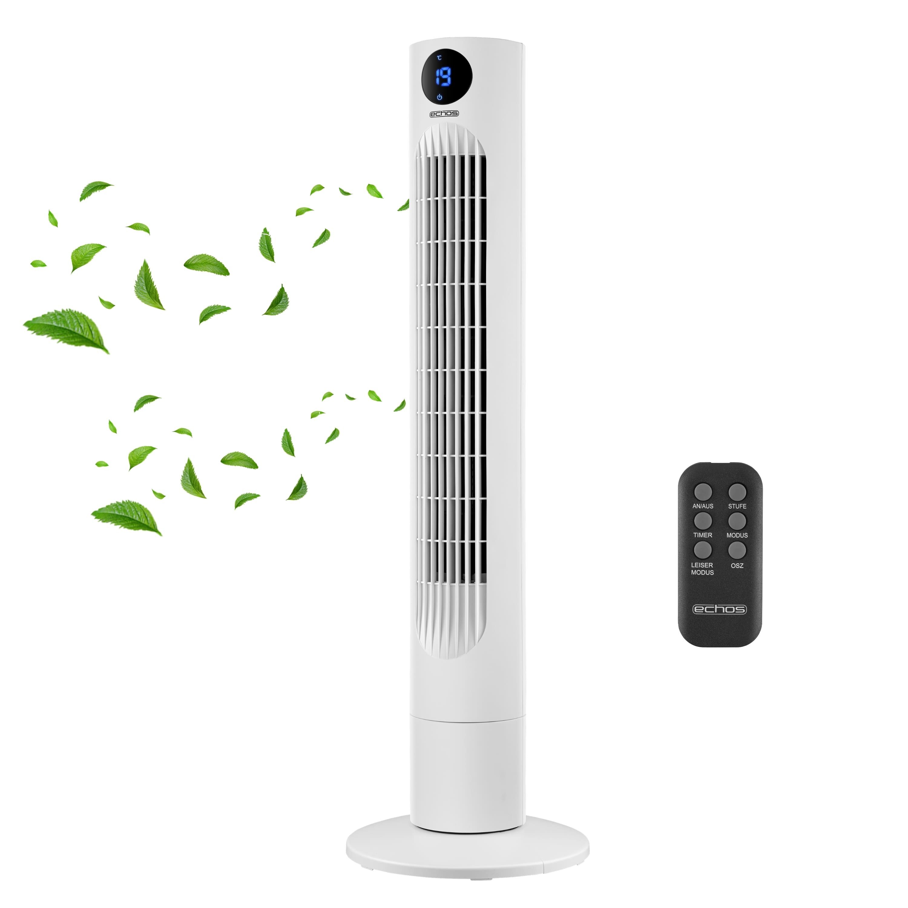 echos Turmventilator Eco-119, Fernbedienung, Oszillierend, 12h Timer