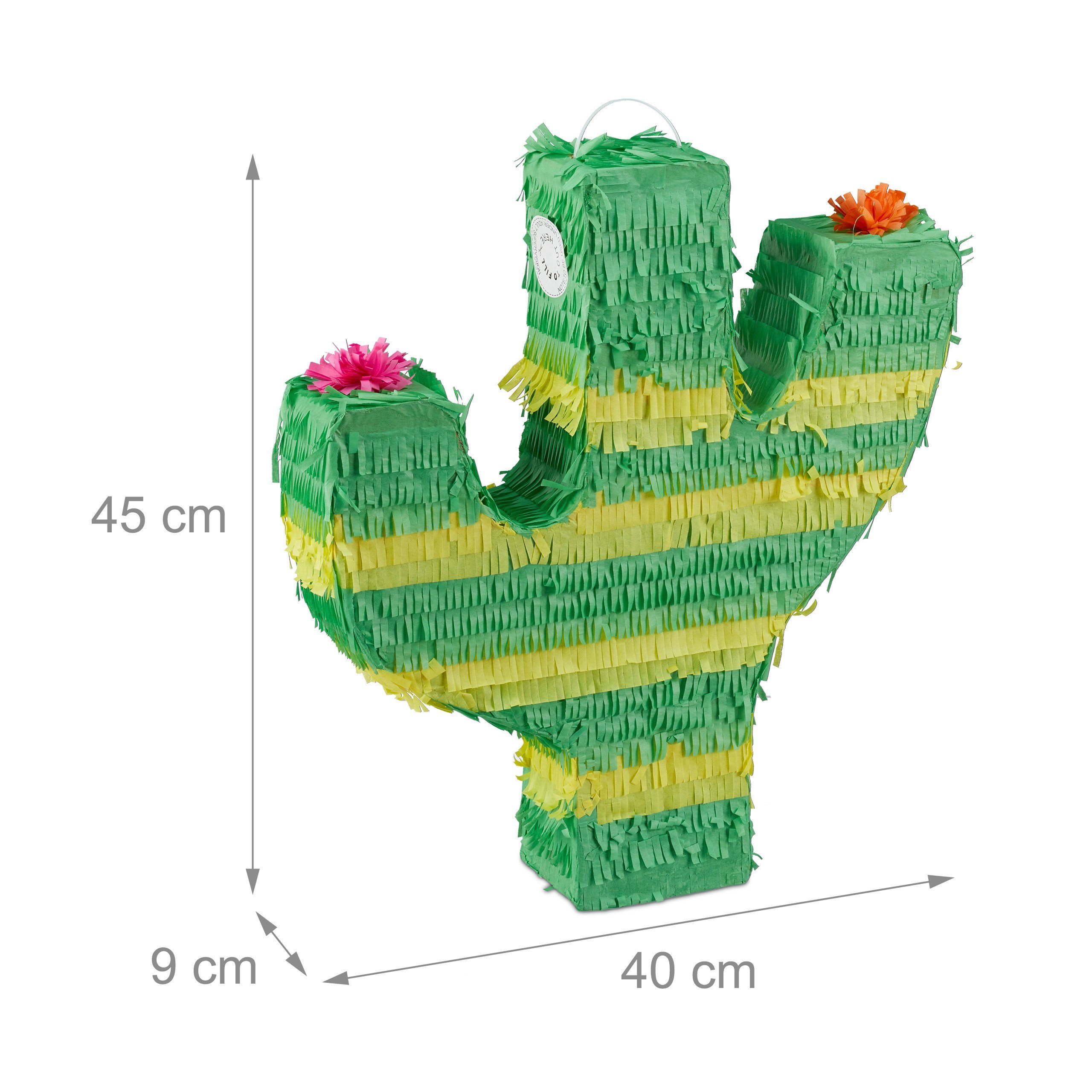 x Papierdekoration relaxdays Pinata Kaktus 2