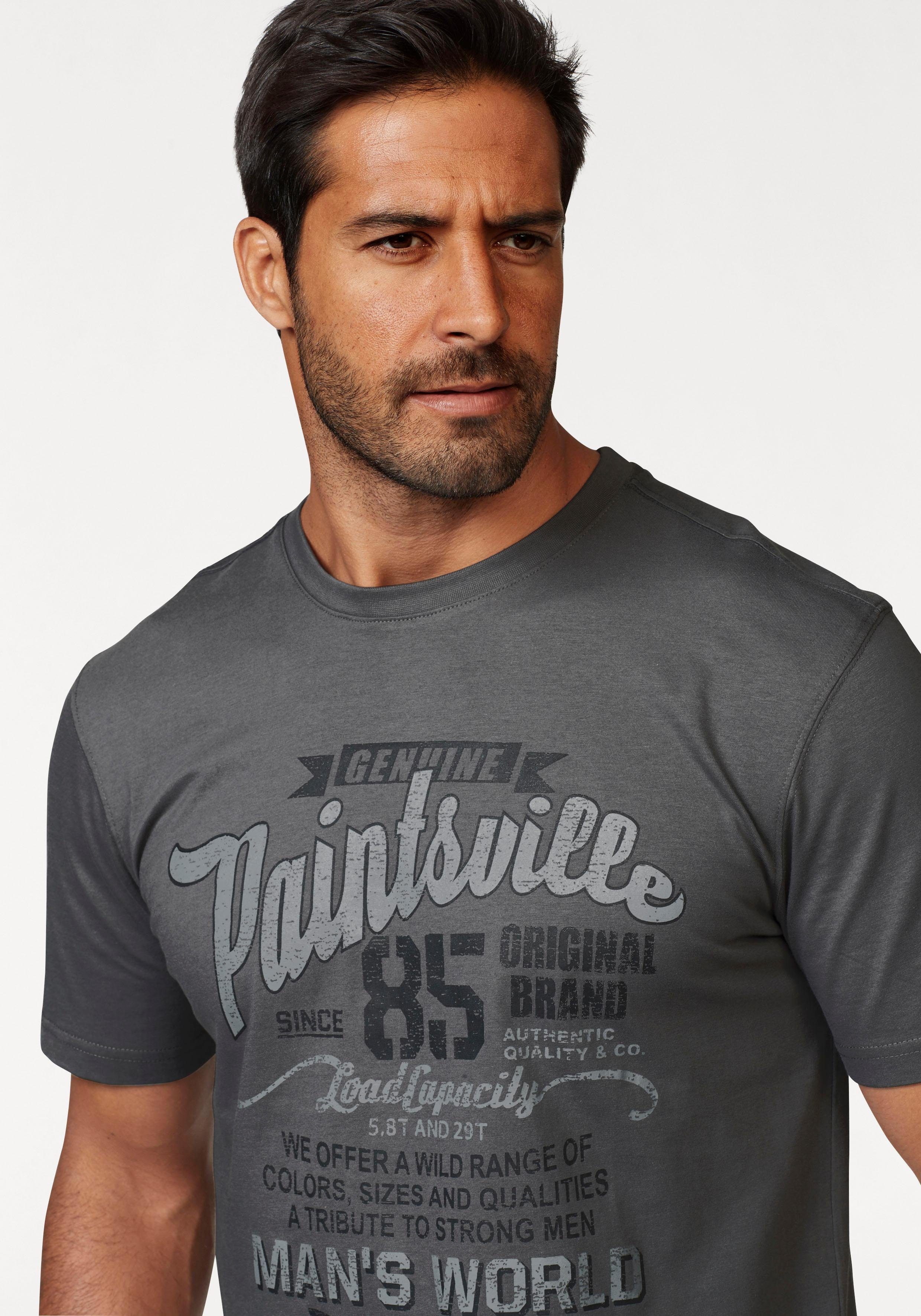 World dunkelgrau Man's mit Print T-Shirt