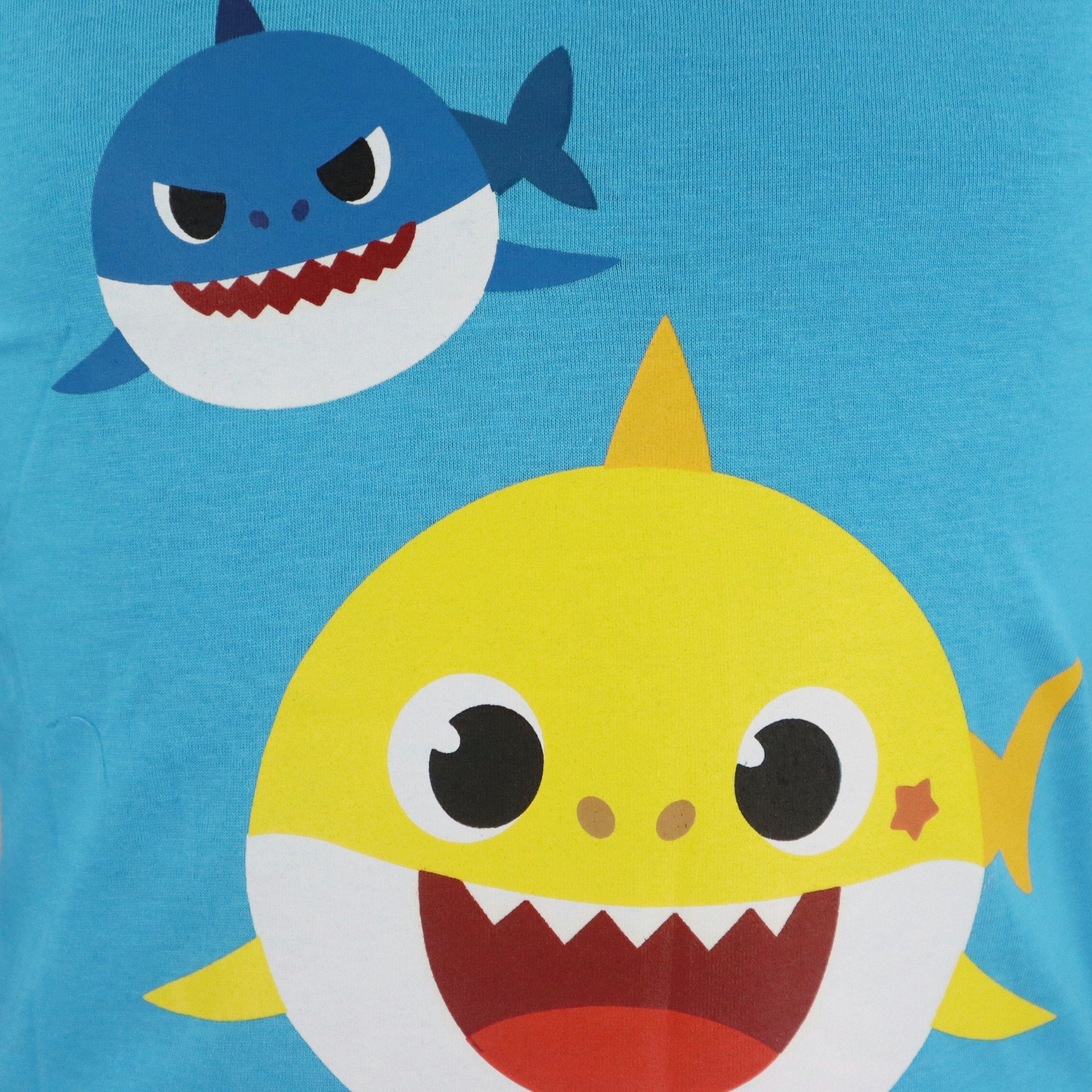 92 bis langarm Kinder 100% Shark Baumwolle Baby Gr. Baby 116, Jungen Shirt Langarmshirt Baby Blau Shark Hai