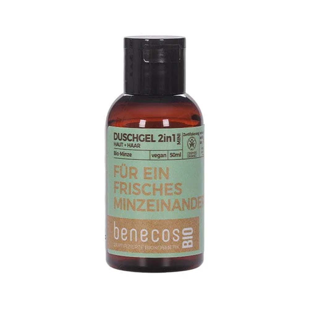 Benecos Duschgel Minze - Duschgel 2in1 Haut & Haar Mini 50ml