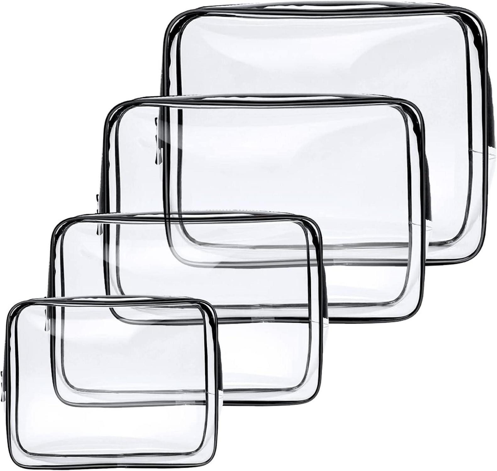 LuxusKollektion Kosmetiktasche Kulturtasche Transparent 4 Stück günstig online kaufen