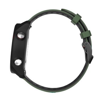 Wigento Smartwatch-Armband Für Garmin Vivoactive 4 Kunststoff / Silikon Armband Uhr Smart Watch Sport Dunkel Grün / Schwarz