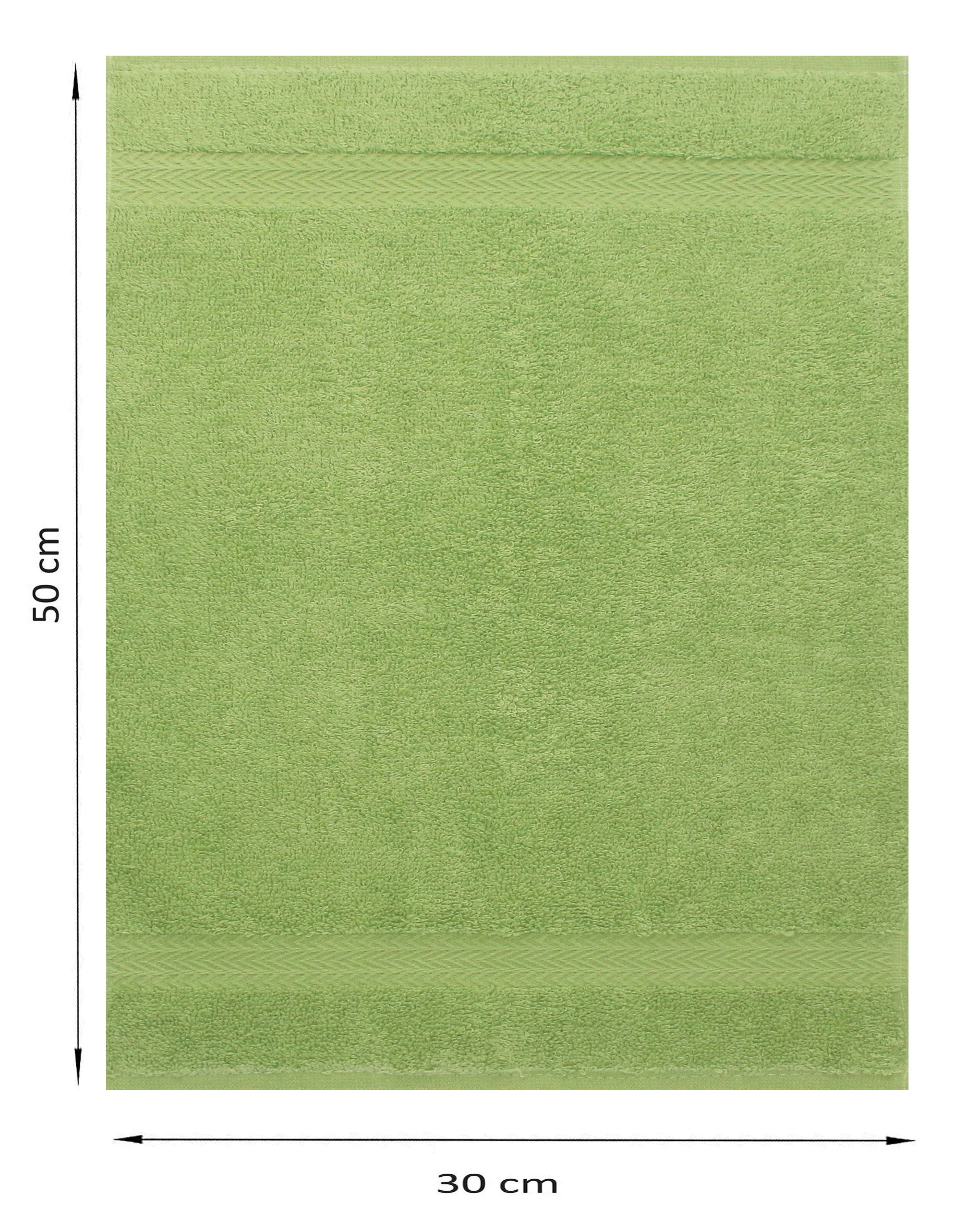 Betz Gästehandtücher 100% cm Gästetuch-Set Premium Stück Baumwolle und apfelgrün 10 schwarz, 30x50 100% Baumwolle Farbe Gästehandtücher