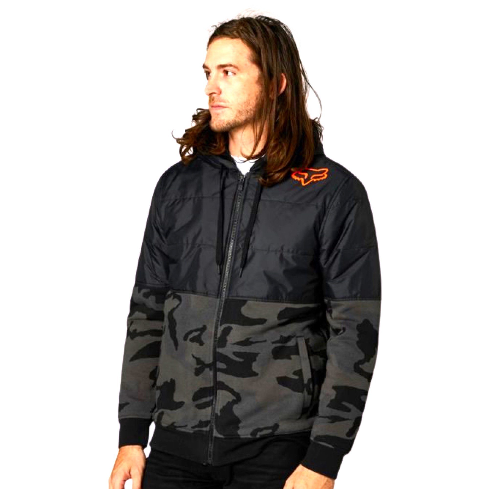 Fox Racing Freizeitanzug Fox Lindon Sasquatch Fleece Kapuzenjacke Schwarz/Camo M
