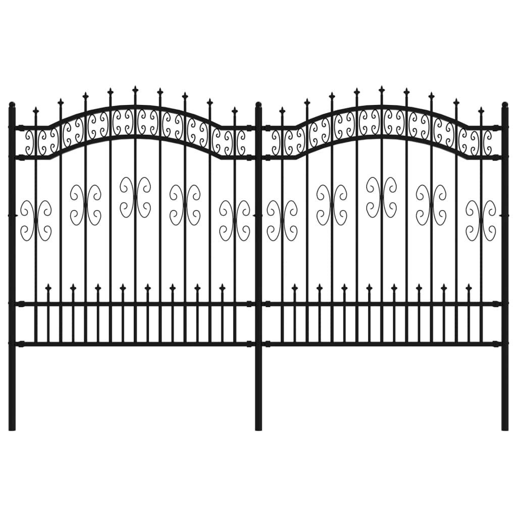 vidaXL Gartenzaun, Zaunelement mit Speerspitzen Schwarz günstig online kaufen