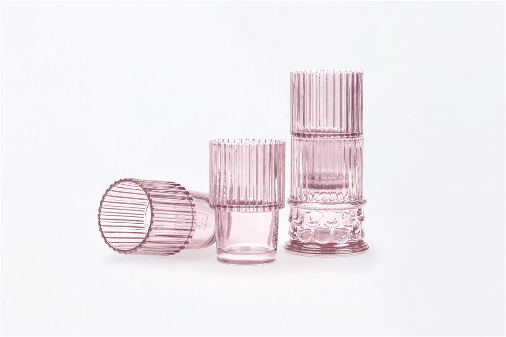 DOIY Glas Athena Gläserset 4er Set, Glas, Form griechischer Säule, ca. Ø 9 x 29 cm
