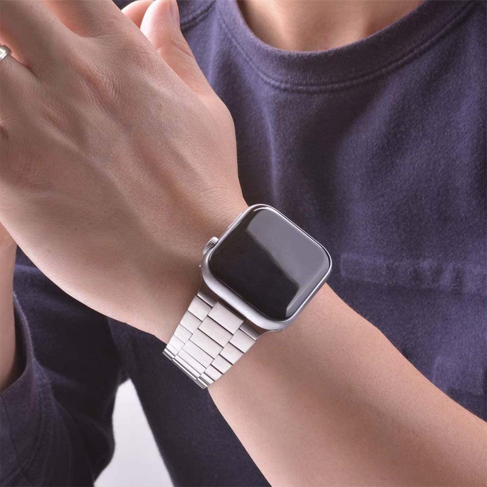 Armband Lubgitsr Edelstahlarmband Metall 38 mm, mit Smartwatch-Armband Apple Silber Kompatibel Watch