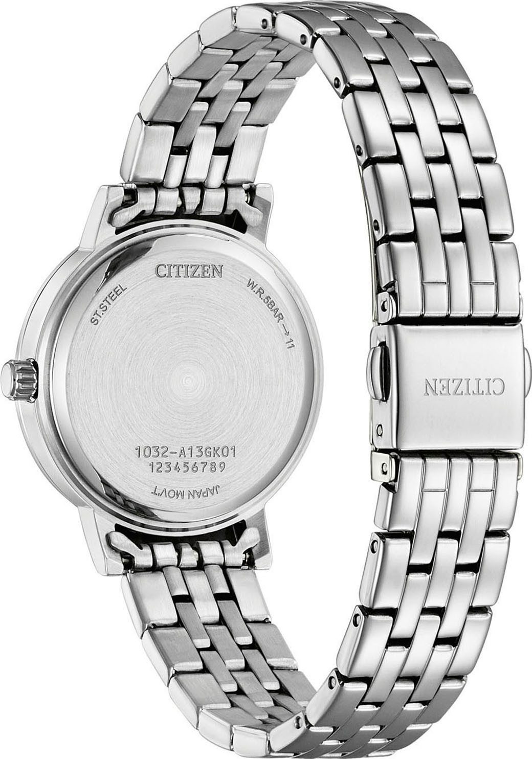 Citizen Quarzuhr EL3100-55W, Armbanduhr, Damenuhr, Edelstahlarmband, analog