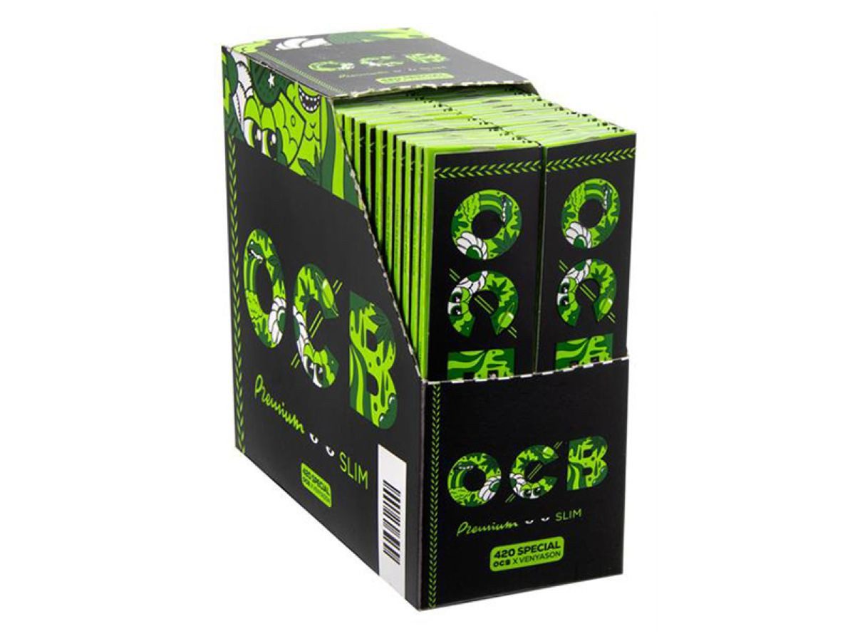 OCB Feinpapier Premium "420 Special Edition" Long Slim Papier 50 Hefte je 32 Blatt, inkl. 1x Transporthülle gratis dazu