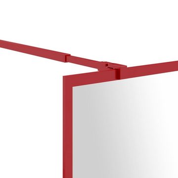 vidaXL Duschwand Duschwand für Begehbare Dusche mit ESG Klarglas Rot 80x195 cm