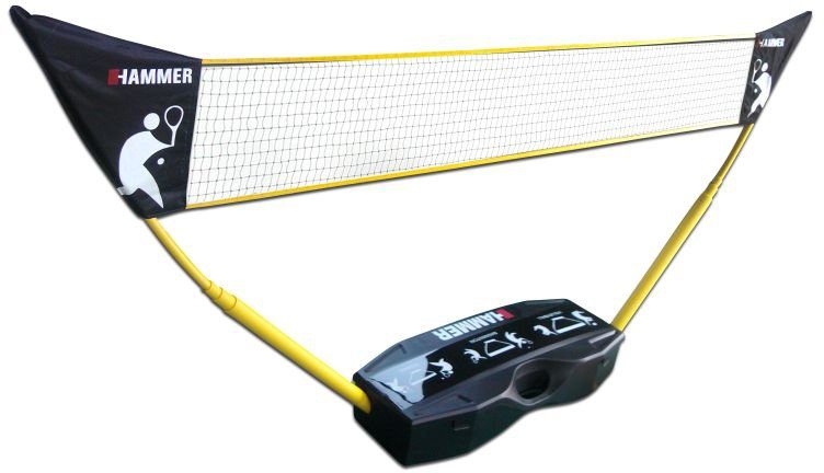 Bodenanker), Netzpfosten, 3in1 Tennis Badminton, Tennisnetz Netze, Netz-Set Hammer (Tragekoffer, Volleyball und für Teleskop