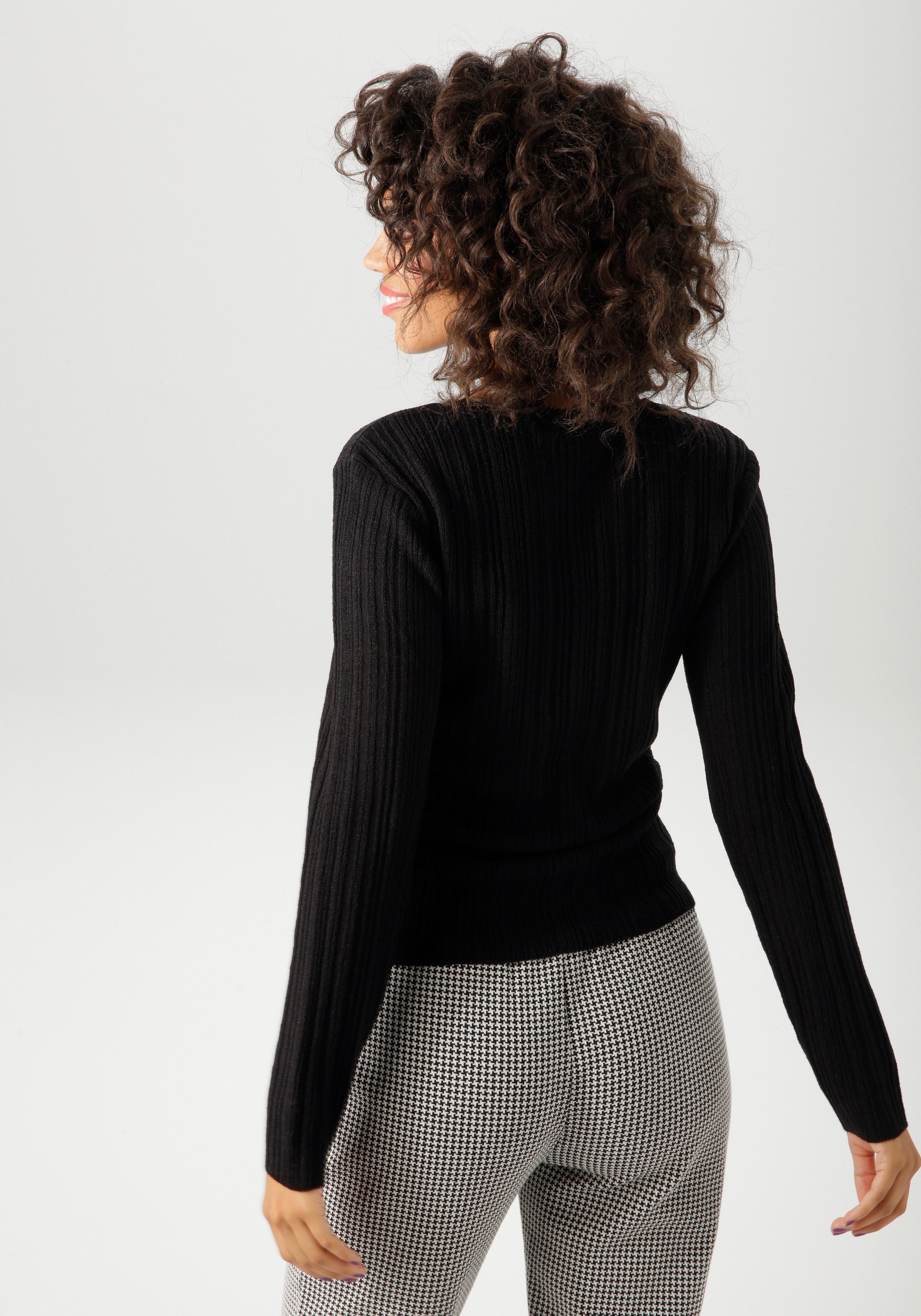 Aniston CASUAL Strickpullover im Ripp-Muster-Mix günstig online kaufen