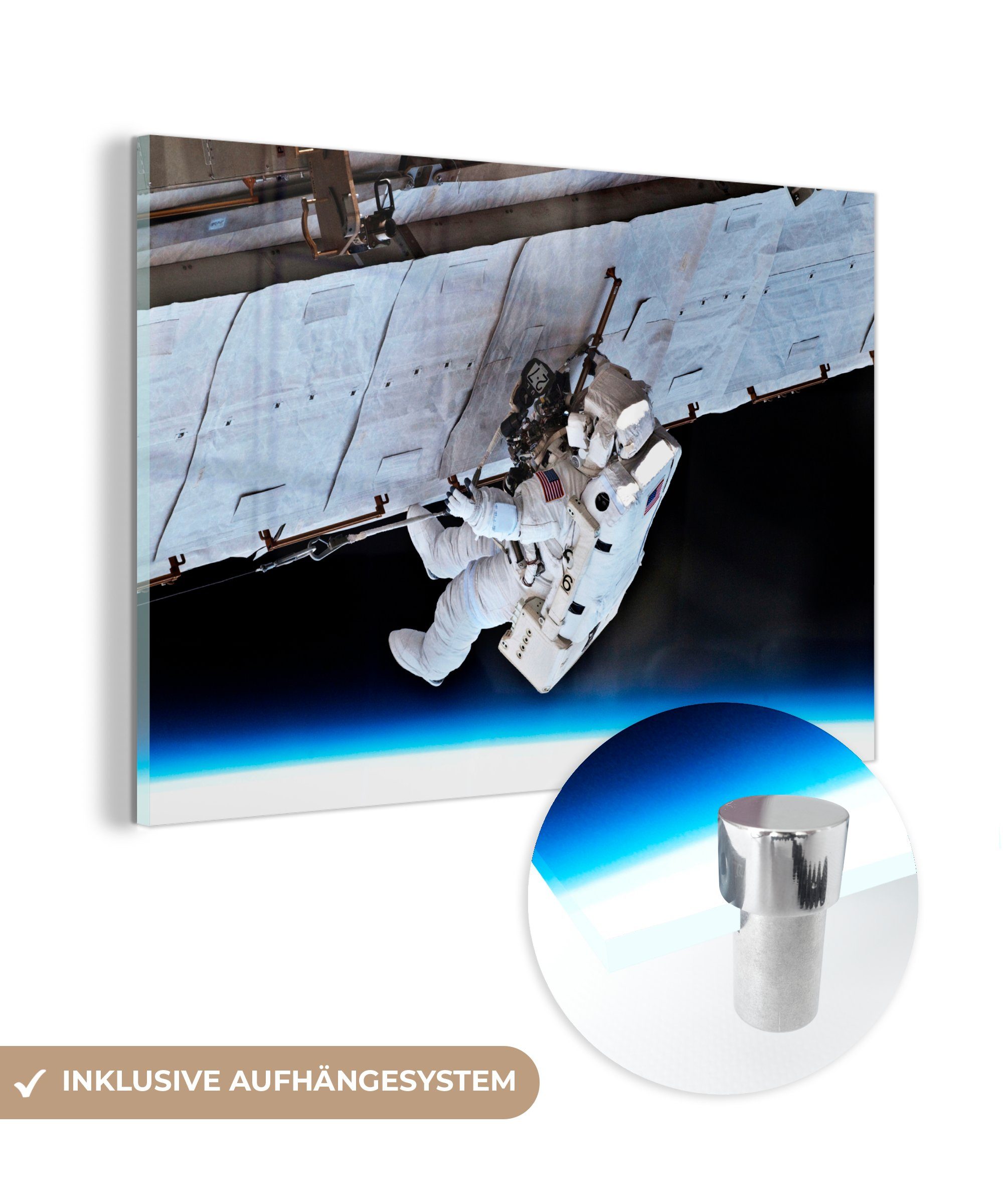 MuchoWow Acrylglasbild Astronaut - NASA Schlafzimmer St), (1 Weltraum, Acrylglasbilder & - Wohnzimmer