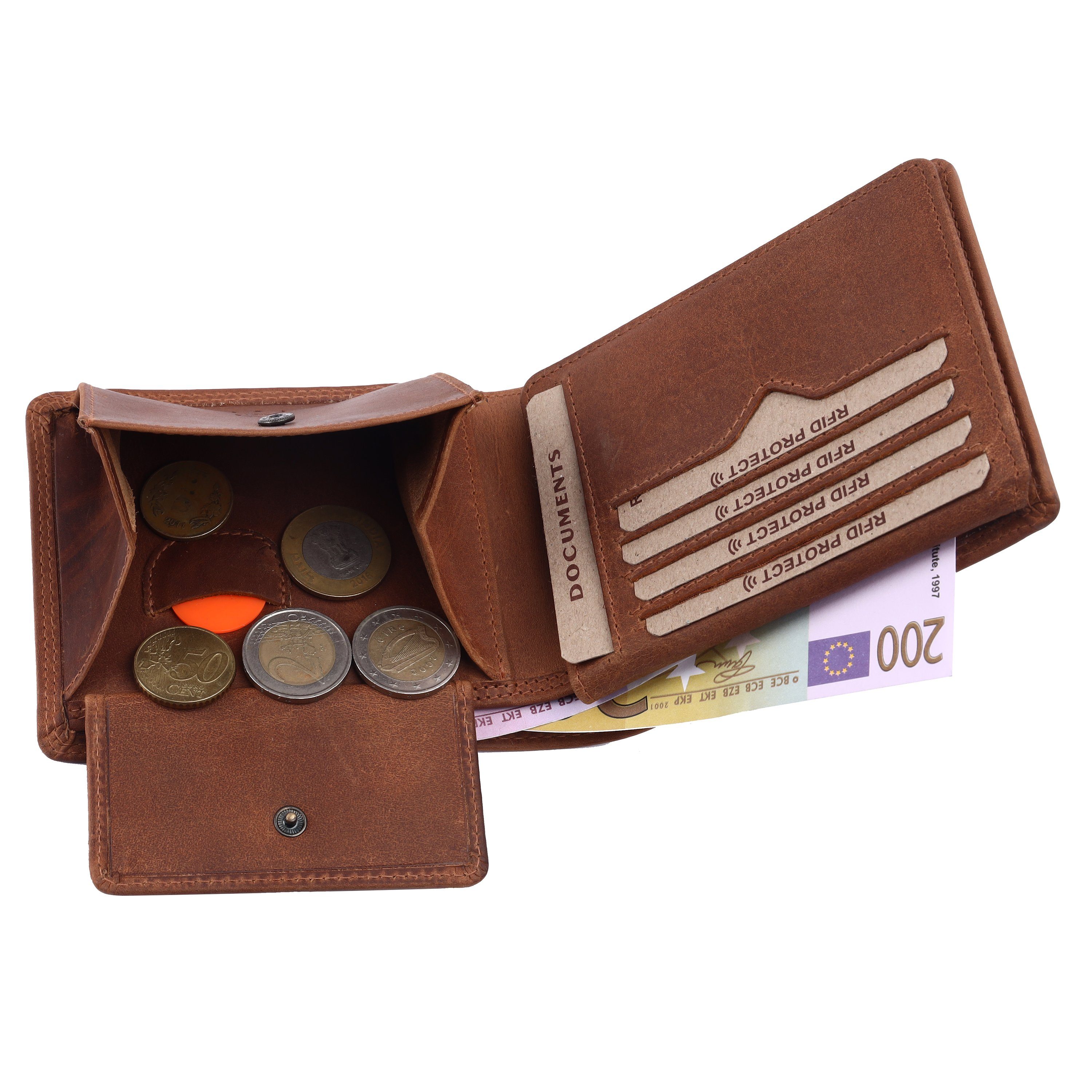 Mercano Geldbörse für Herren aus Vintage-Leder (inkl. Geschenkbox), Doppeln günstig online kaufen