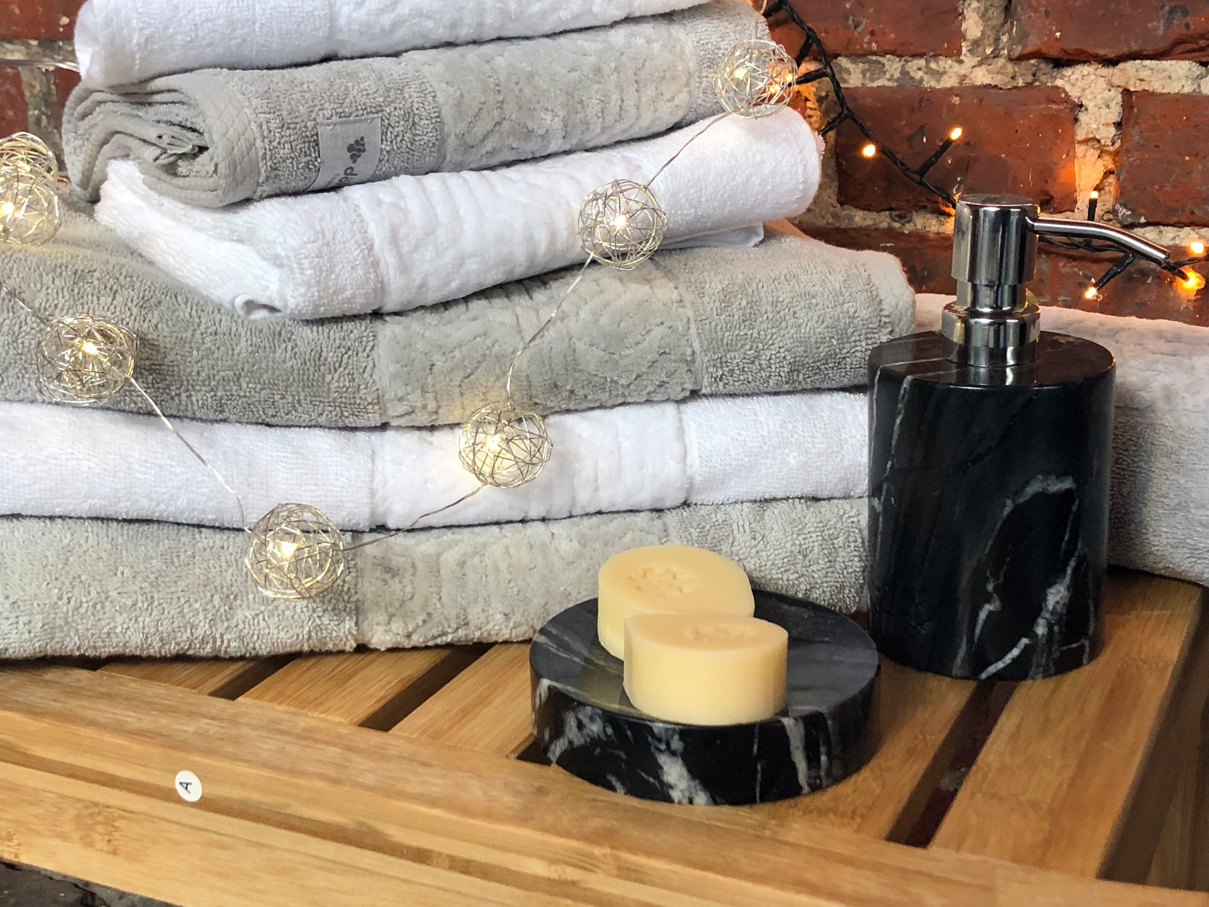 my cocooning Handtuch Set "Safira", aus 3-tlg), Baumwolle 2 Duschtuch Baumwolle, gekämmte weiß Velours-Borte gekämmter (Set, Handtücher/1 mit