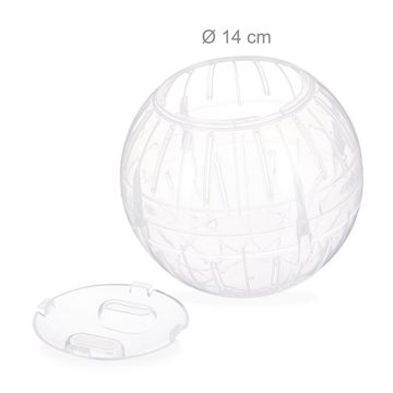 relaxdays Tierball 4 x Hamsterball transparent, Kunststoff