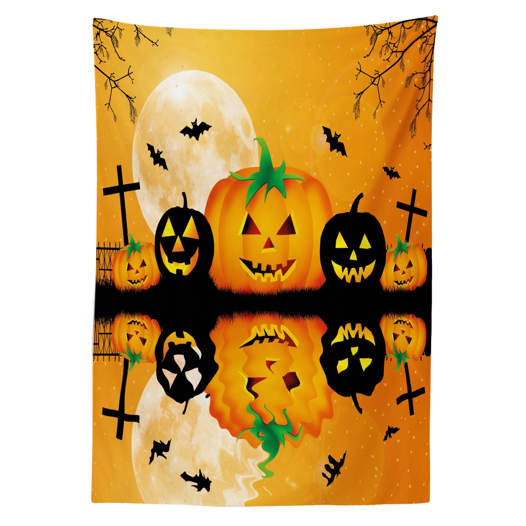 Abakuhaus Tischdecke Farbfest Waschbar Für den Außen Bereich geeignet Klare Farben, Halloween Scary Pumpkin