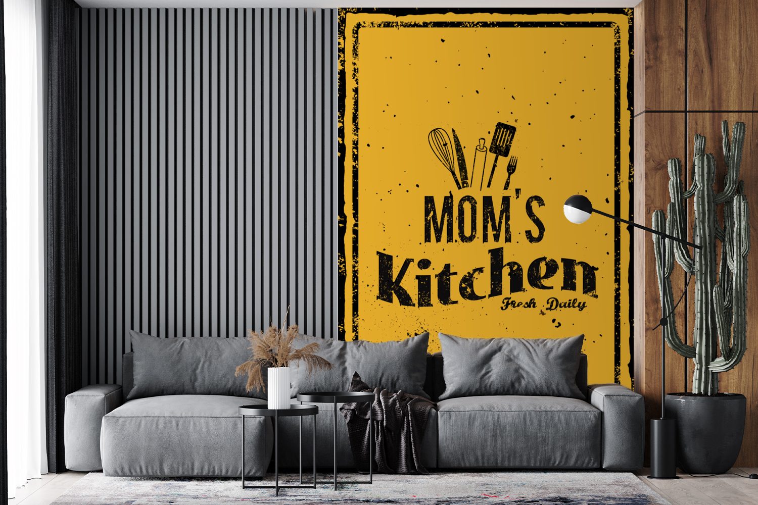 MuchoWow Fototapete Küche - Mutter für Matt, St), bedruckt, Tapete Wohnzimmer, Wandtapete Montagefertig (3 Vintage, - Vinyl