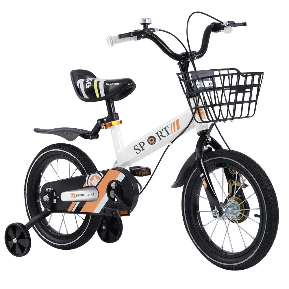 JEOBEST Kinderfahrrad Велосипеды Kinder Fahrrad für Mädchen & Jungen (12/14/16 Zoll), 4 Gang, (1-tlg.,Kinder Fahrrad, Fahrrad für Kinder, Mit Hilfsrädern, Korb)