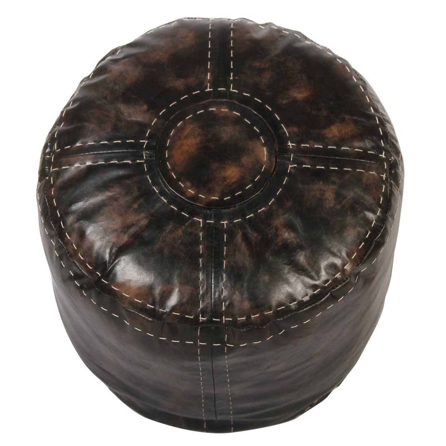 Casa Moro Pouf Orientalisches Leder-Sitzkissen Sunyata braun 45x45x45cm  Handgefertigt (Echt-Leder Sitz-Hocker quadratisch), ein Polsterhocker für