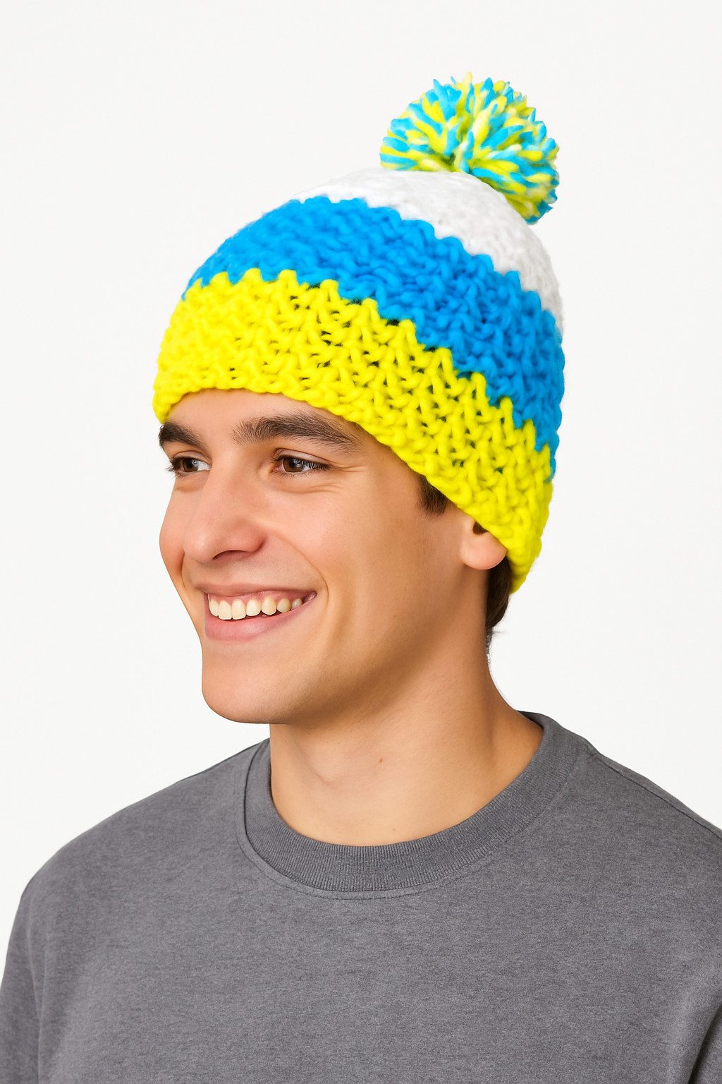 Myrtle Beach Bommelmütze Unisex Winter Mütze Wintermütze - Häkelmütze Fleeceband innen