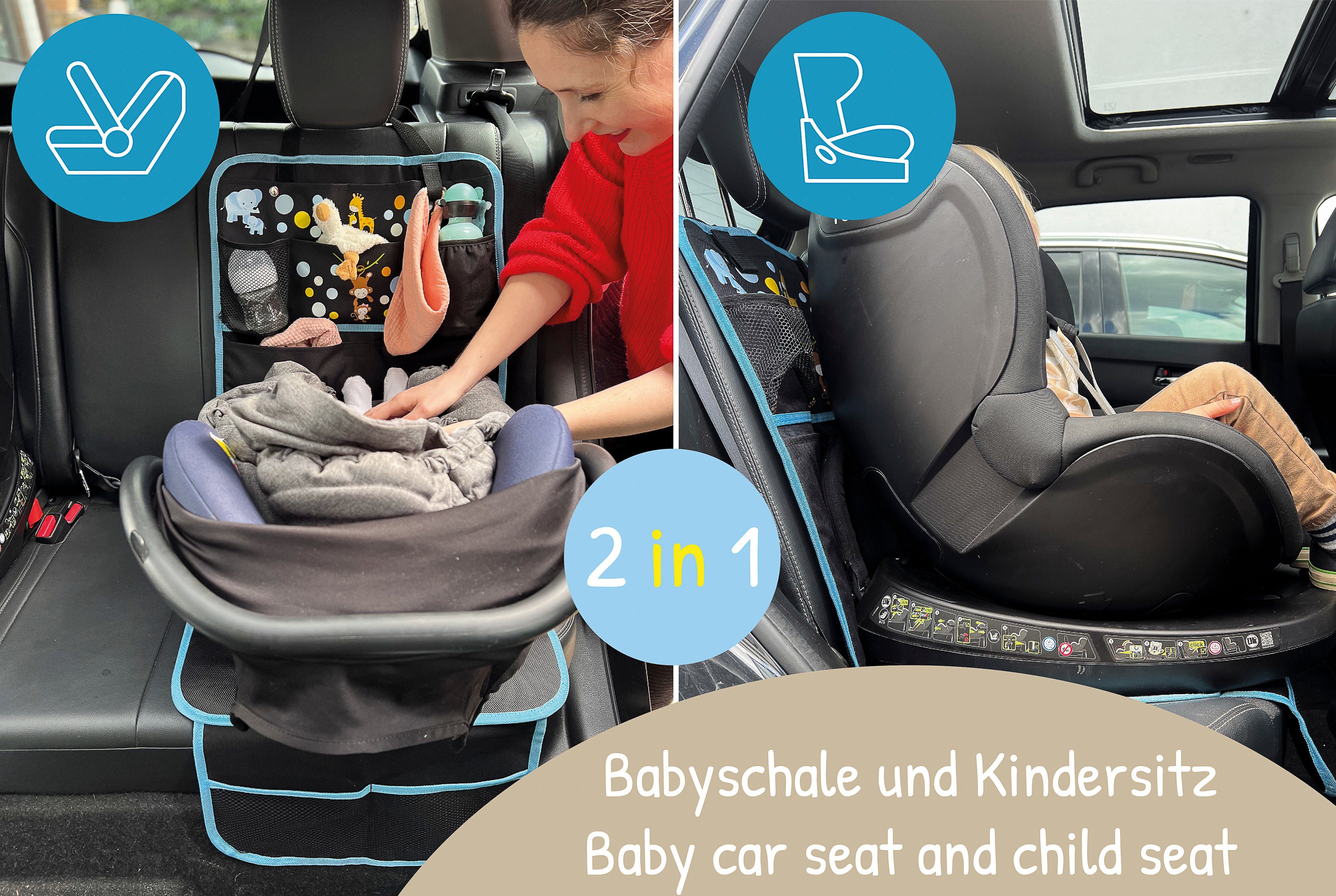 HECKBO Kindersitzunterlage 1x Auto Kindersitzunterlage XL, Schutzunterlage Kindersitz Sitzschutz