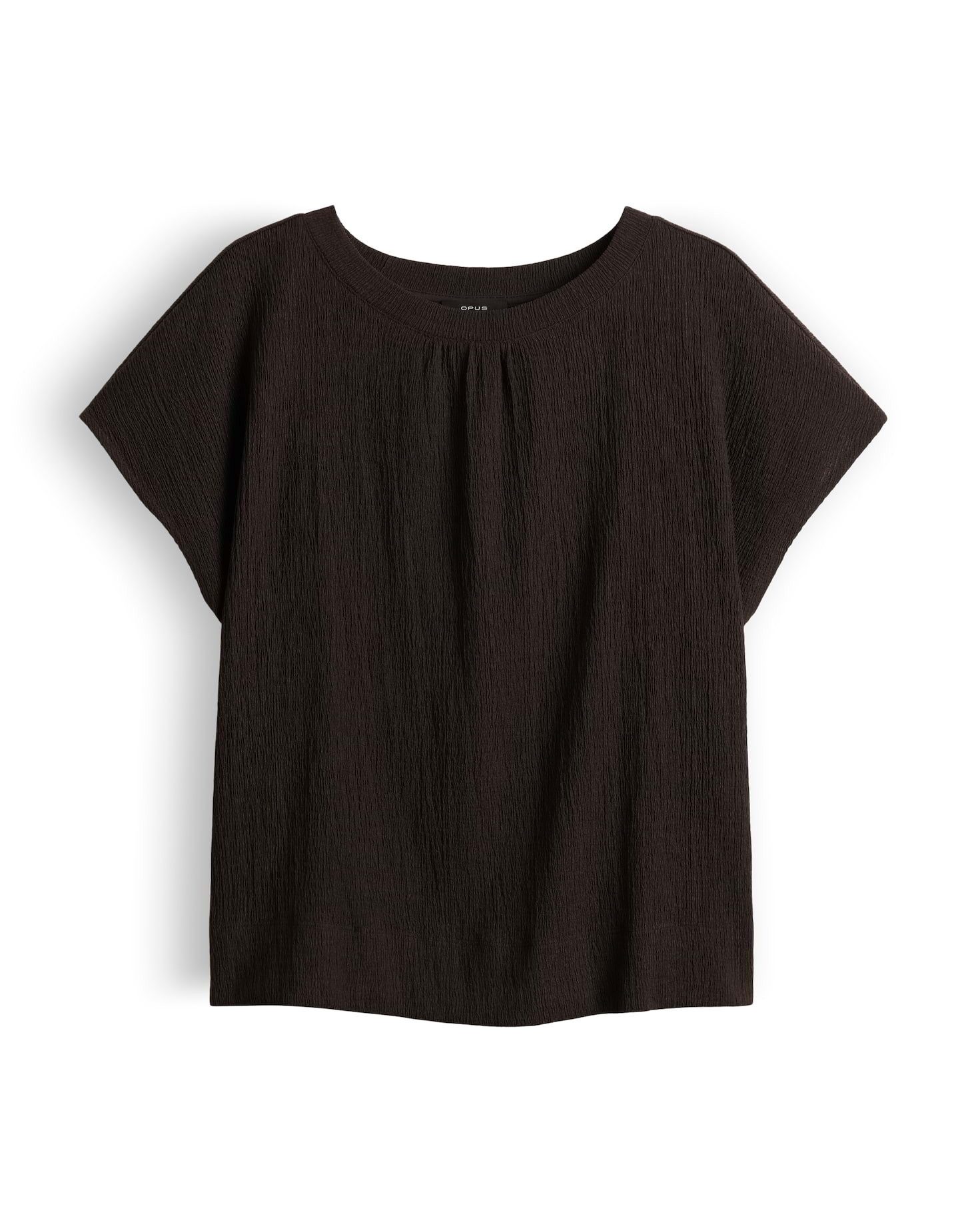 OPUS Kurzarmshirt Salti aus weichem Jersey mit Crinkle Effekt Zarte Falten geben dem Look eine lockere Leichtigkeit