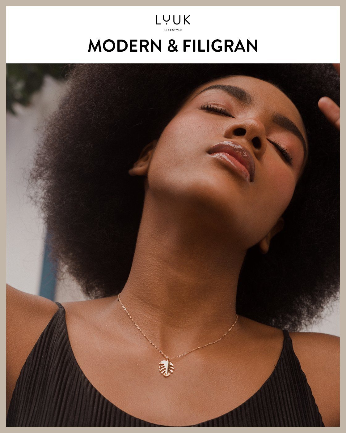 LUUK LIFESTYLE Kette mit Anhänger Monstera, günstig online kaufen