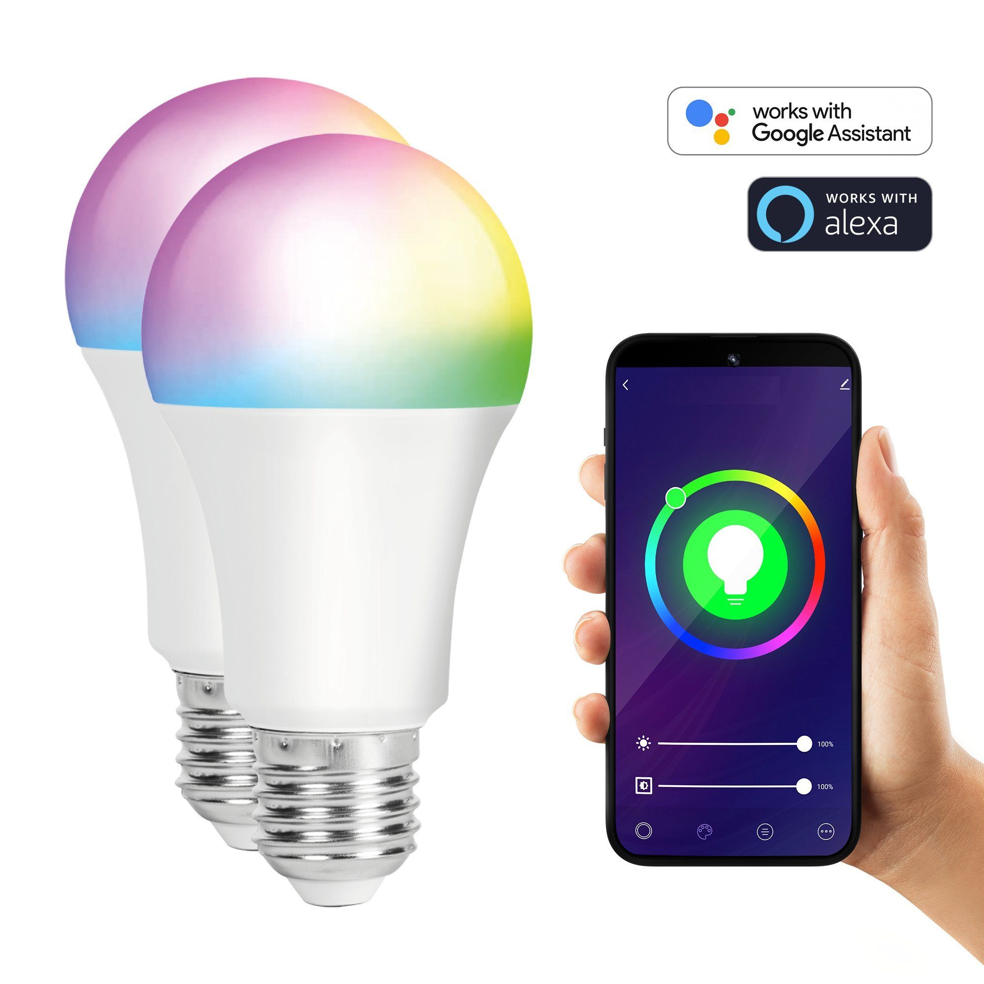 XCOAST LED-Leuchtmittel SMARTE E27 60W Lampe, 2er Pack, 800 Lumen, E27, 2 S günstig online kaufen