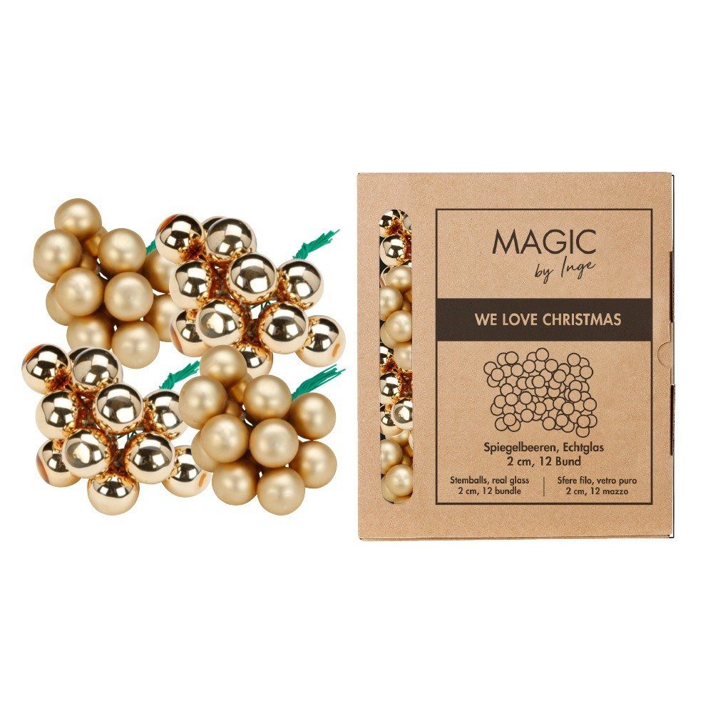Neue Produkte für 2024 MAGIC by Inge Weihnachtsbaumkugel, 144 Draht Glas Brokatgold - Weihnachtskugeln Stück am 2cm