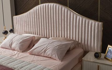 JVmoebel Bett Design Doppelbett Samt Bett Stoff Polster Schlafzimmer Ehe Betten