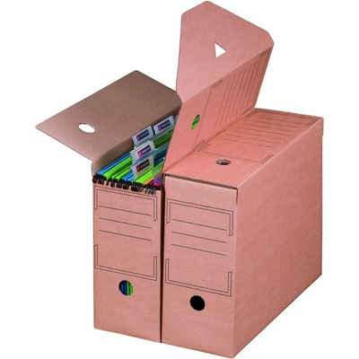 Smartbox Pro Archivcontainer (Spar-Set, 10 St., 10er-Set), Archiv-Ablageboxen für Hängemappen 328x115x239mm Archivschachtel Archivkarton Breite 12cm