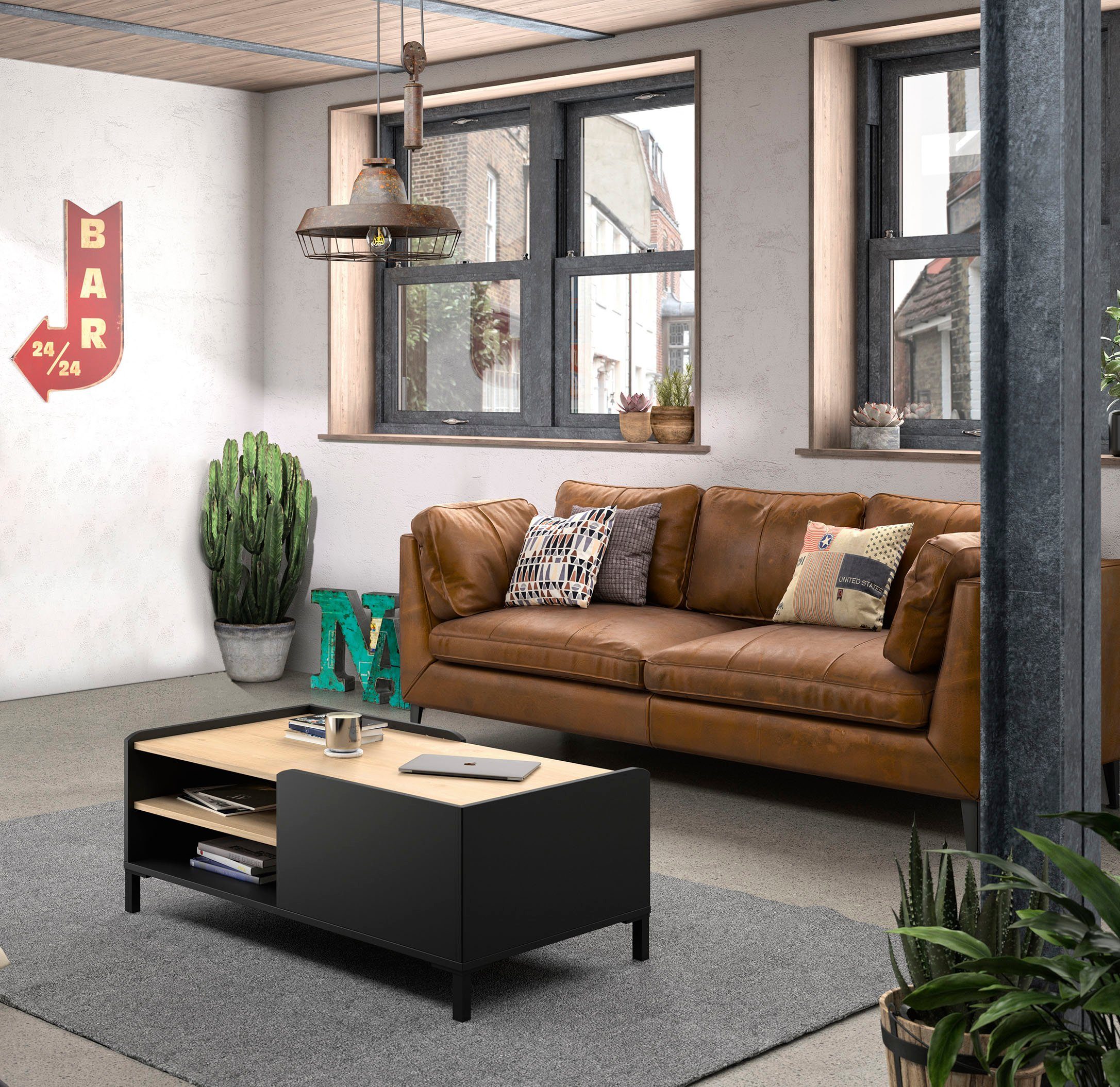 Gami Couchtisch Amsterdam, in zweifarbiger Optik