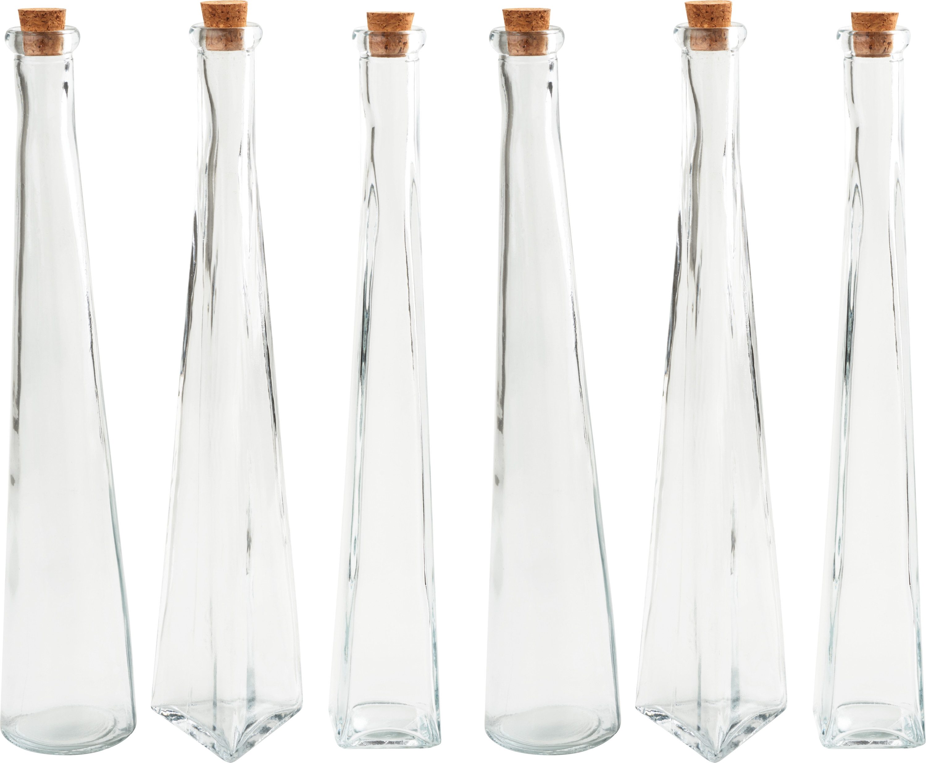VBS Trinkflasche Glasflaschen Geo, 32 cm hoch 6er-Pack