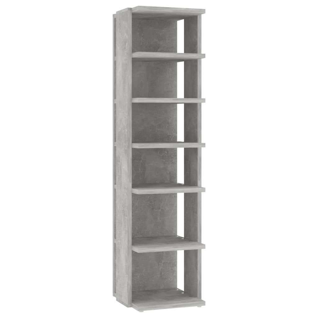 furnicato Schuhregal Schuhschrank Betongrau 27,5x27x102 cm Holzwerkstoff, 1-tlg.