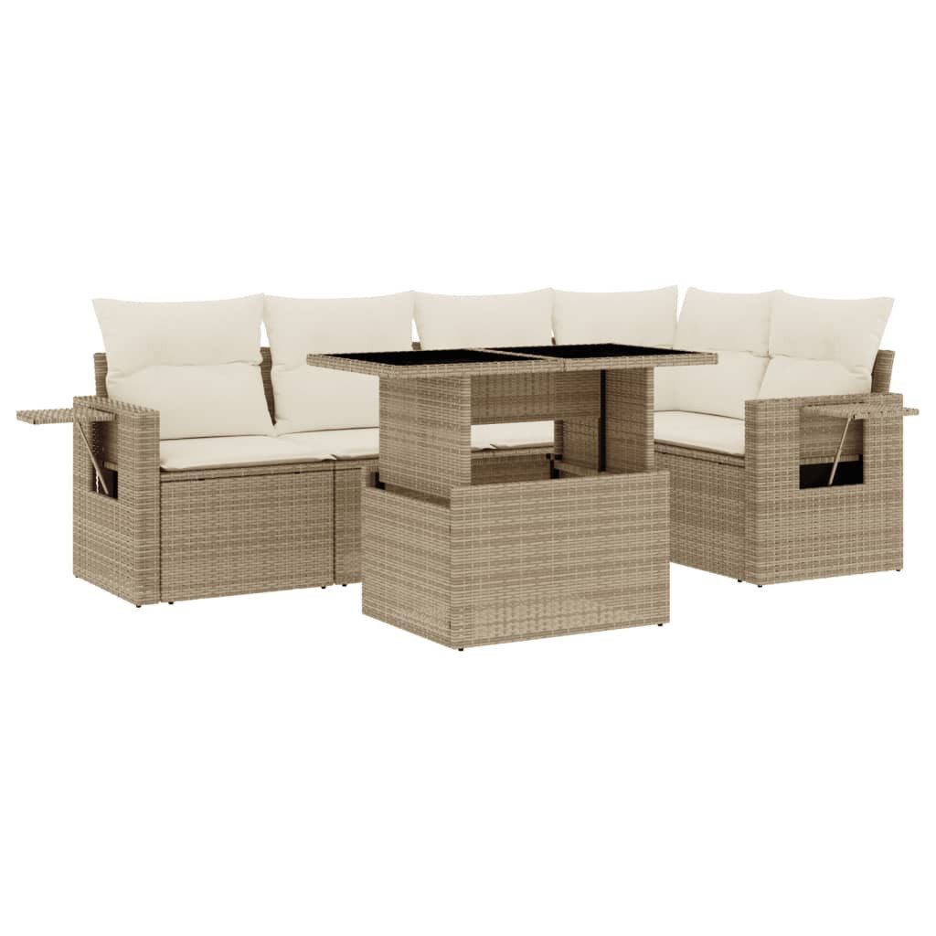 vidaXL Gartenlounge-Set 6-tlg. Garten-Sofagarnitur mit Kissen günstig online kaufen