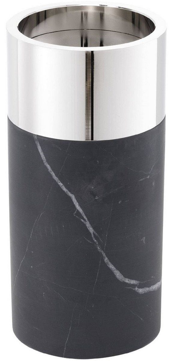 runde Accessoires Deko Marmor Casa Kerzenhalter Schwarz Qualität Padrino Luxus - Kerzenhalter / - - Set Kerzenhalter 3 Luxus Silber