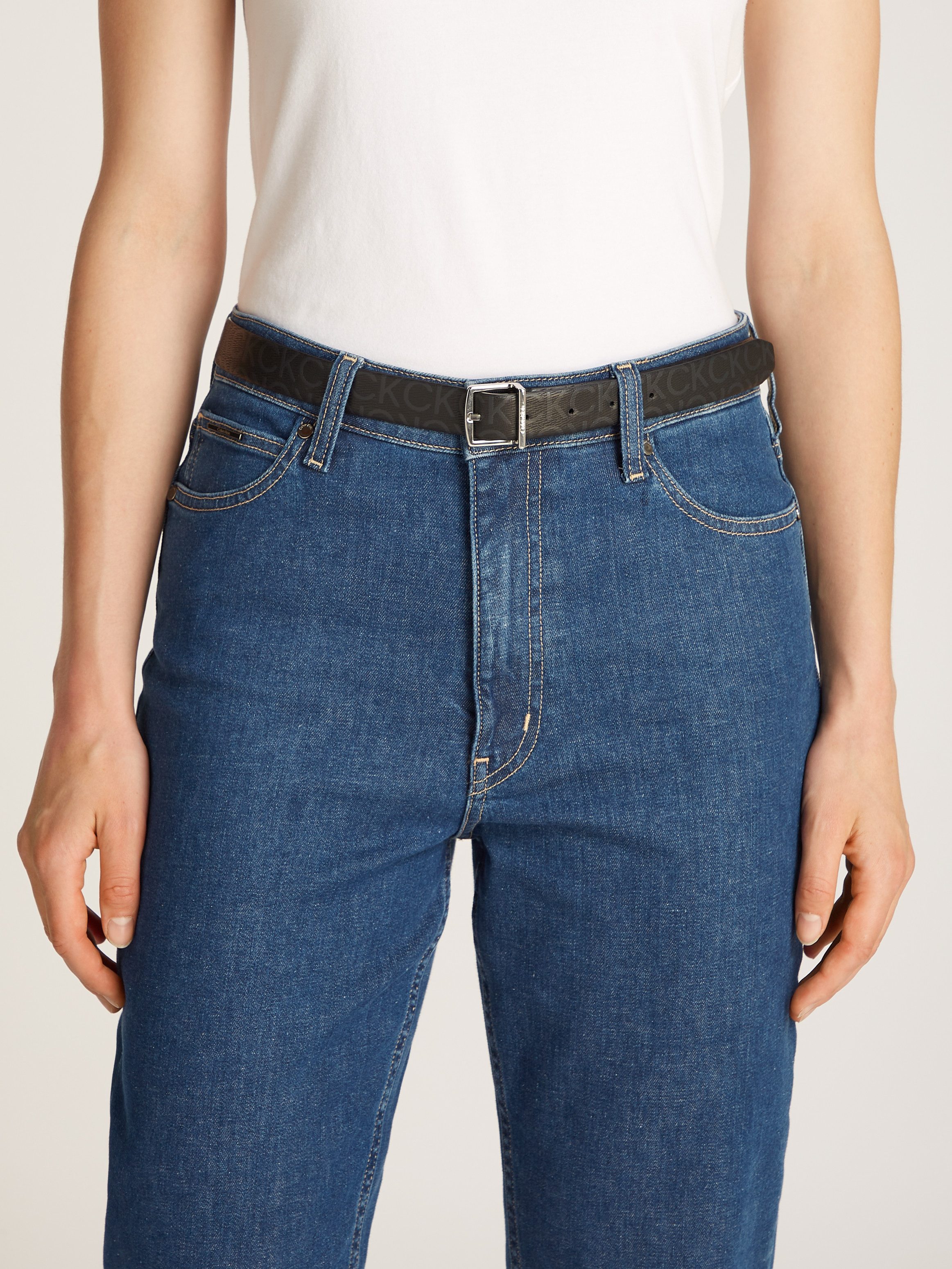 Calvin Klein Ledergürtel MUST SQR BUCKLE BELT 2.5_EPI mit Logoprägung günstig online kaufen