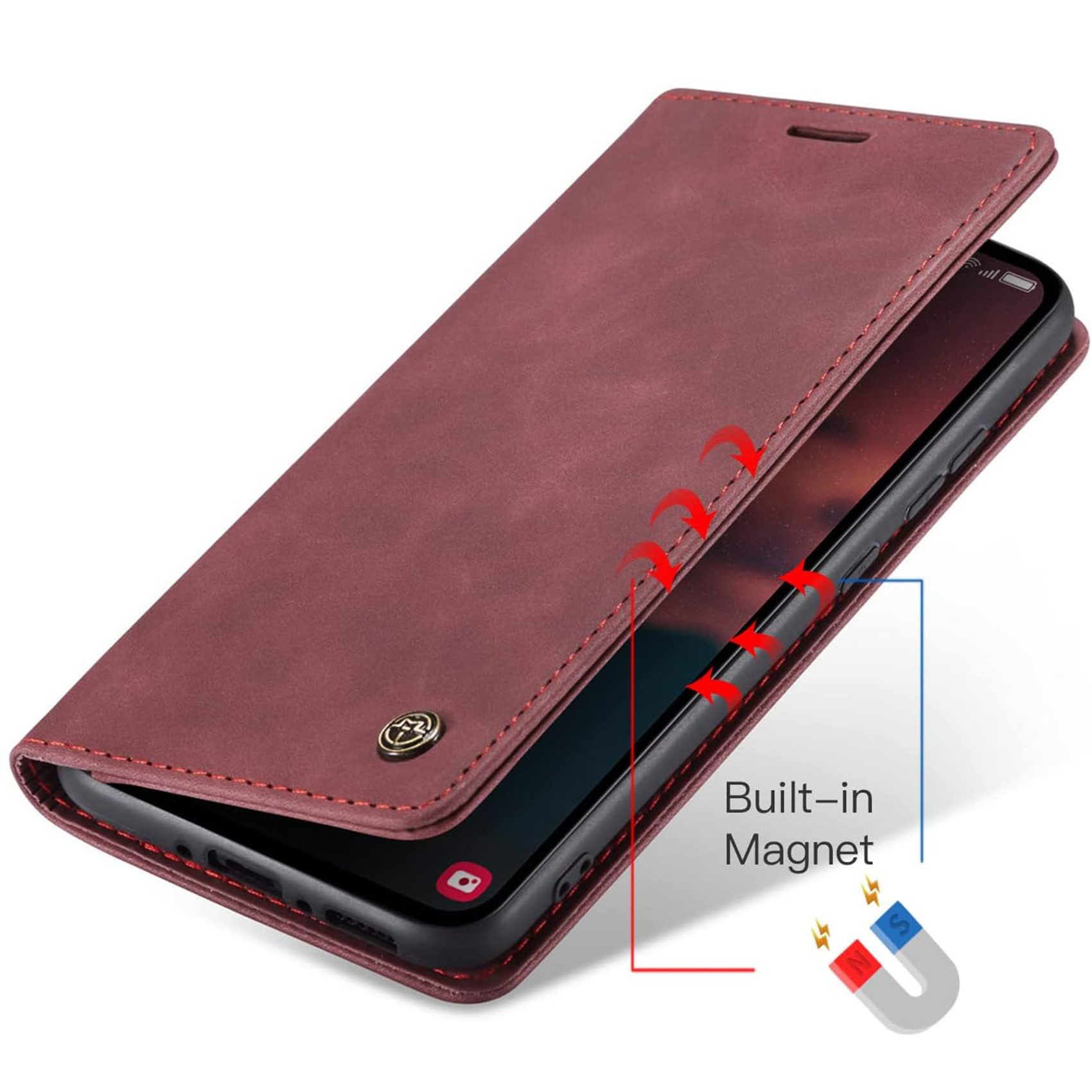 Wörleonline Handyhülle Schutzhülle für Samsung Galaxy A55 5G Hülle, mit Magnetverschluss und zwei Kartenfächern, Klapphülle, Flip Case