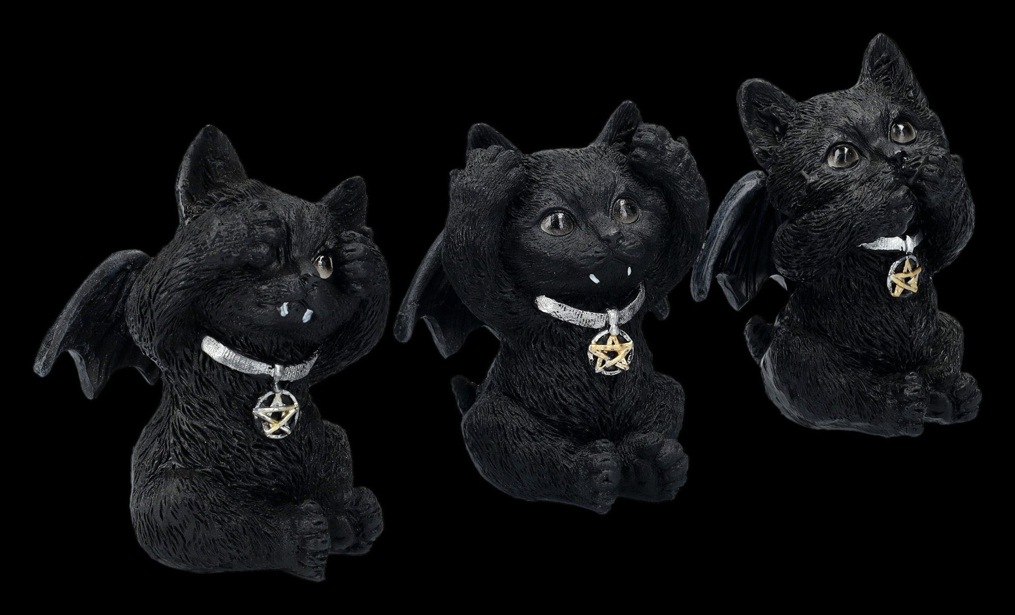 Figuren Shop GmbH Fantasy-Figur Vampir-Katzenfiguren - Nichts Böses - Fantasy Gothic Katze Figur