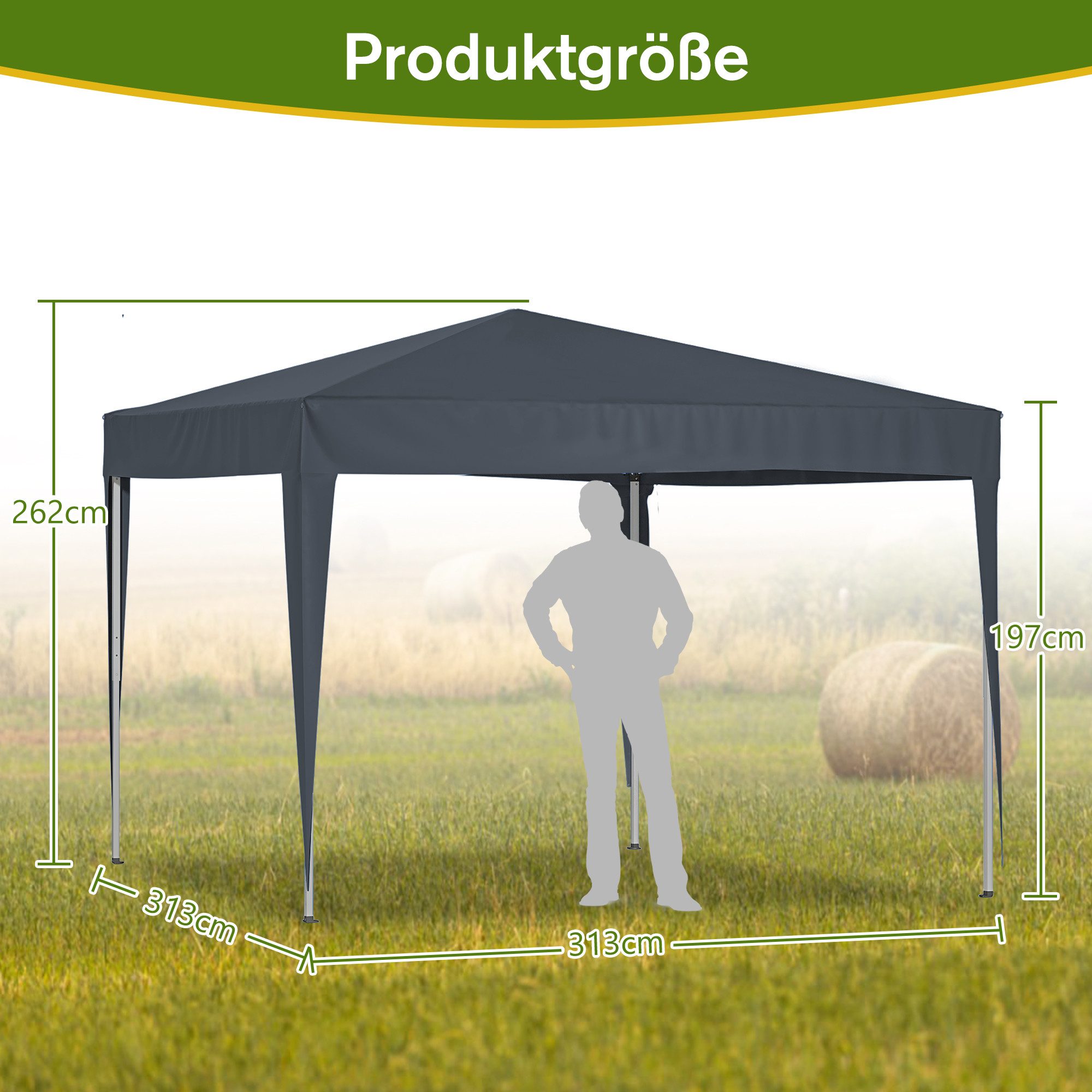 Thanaddo Faltpavillon 3×3m Pop-Up Faltpavillon,Gartenpavillon,faltbar Party günstig online kaufen
