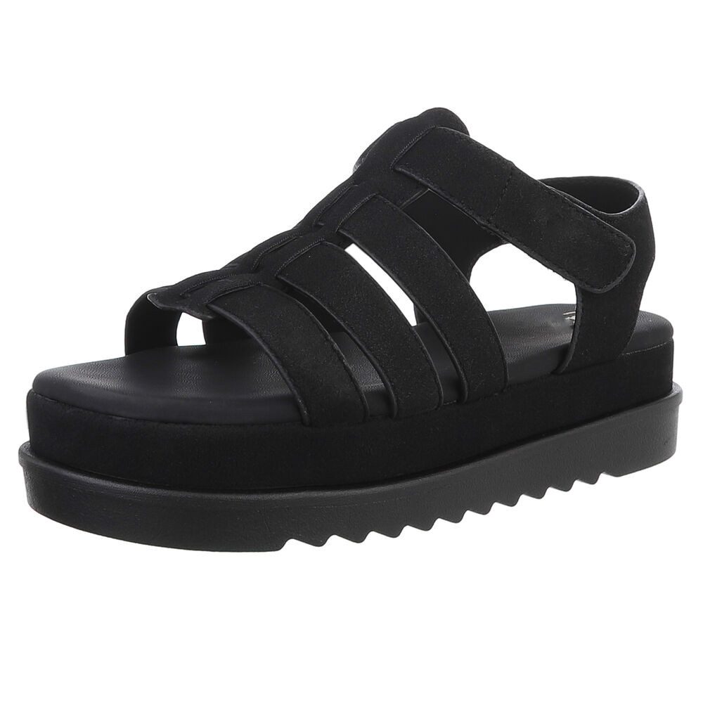 Ital-Design Moderne Plateausandalen mit geflochtenen Riemen günstig online kaufen