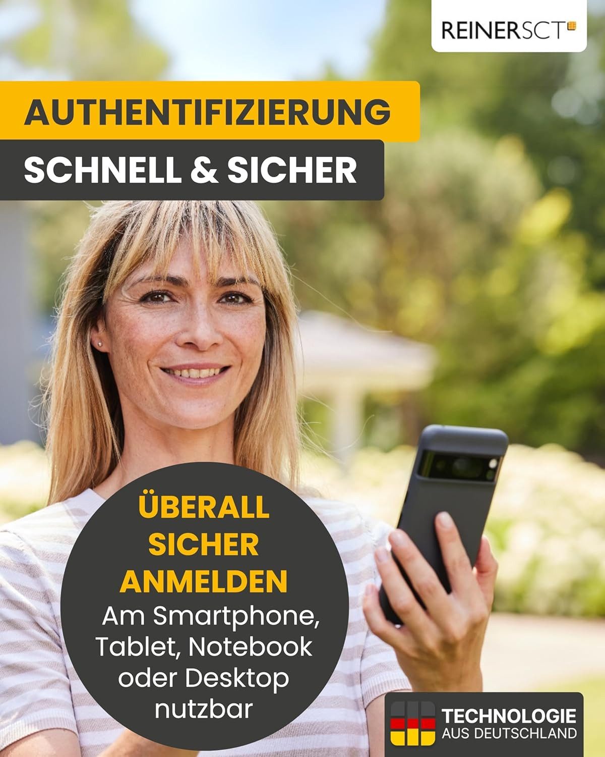 REINER SCT Laptopschloss FIDO Stick Pro, USB-C, Sicherheitsschlüssel für FIDO2- & U2F-kompatible Dienste