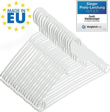 Centi Kleiderbügel 100 Stk Kunststoff Kleiderbügel mit drehbaren Haken + Schuhlöffel, (Set, 100-tlg), - Made in EU - Umweltfreundlich da 100% Recyclingmaterial